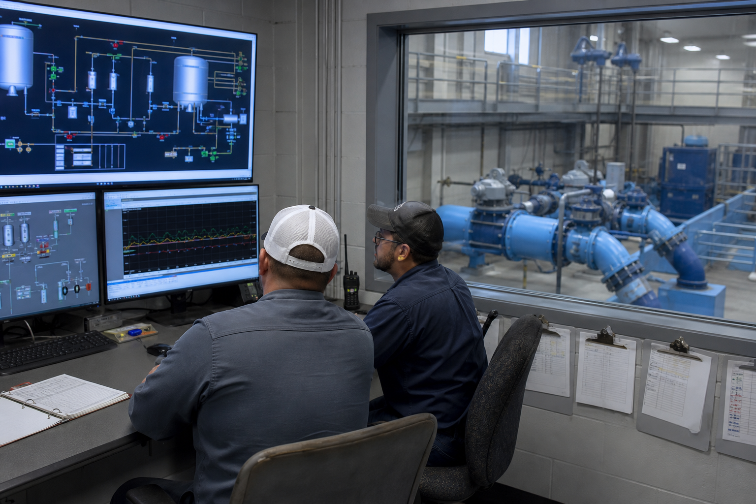 Nghiệm thu SCADA tại phòng điều khiển trạm bơm