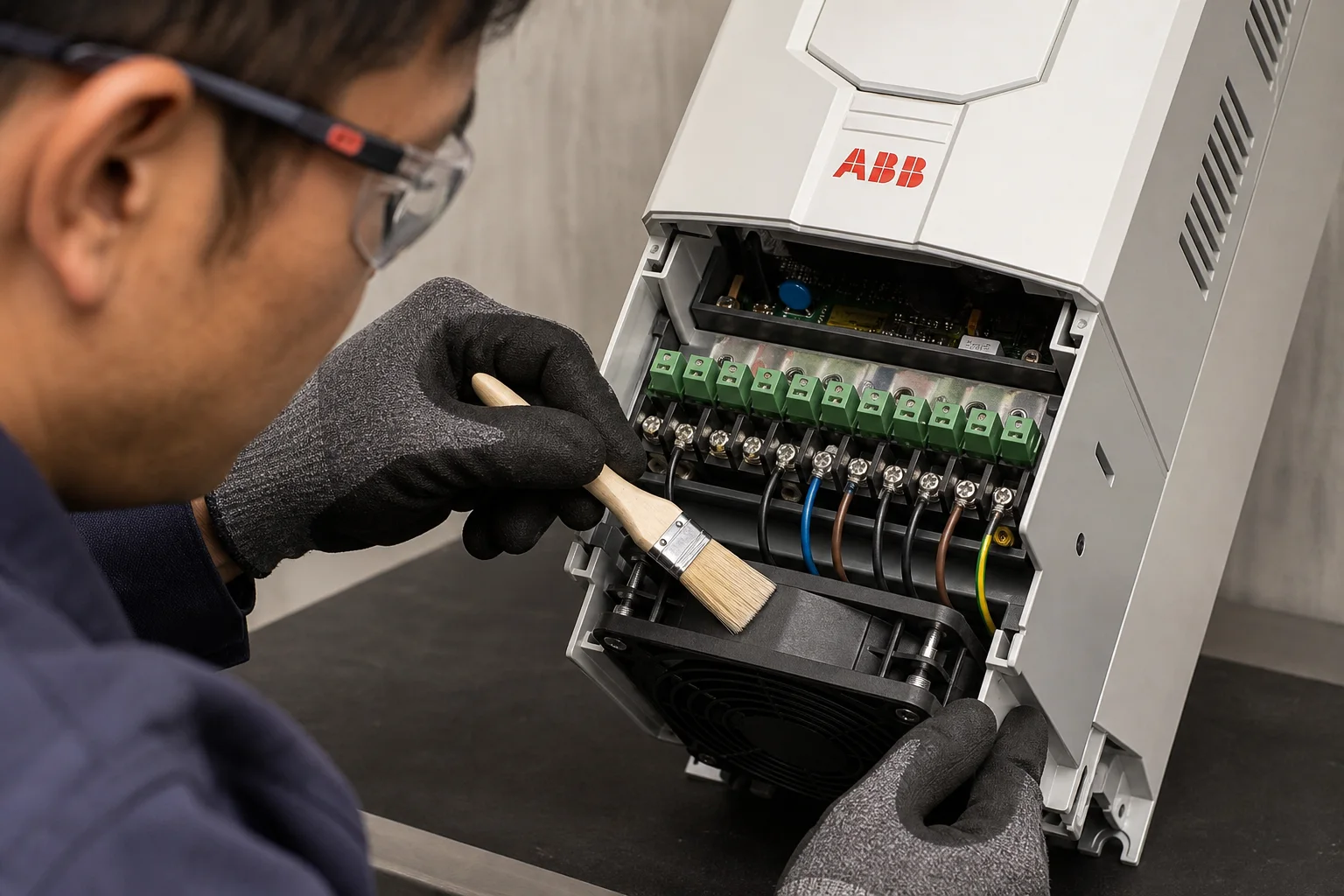 Kiểm tra terminal điều khiển và quạt làm mát biến tần ABB