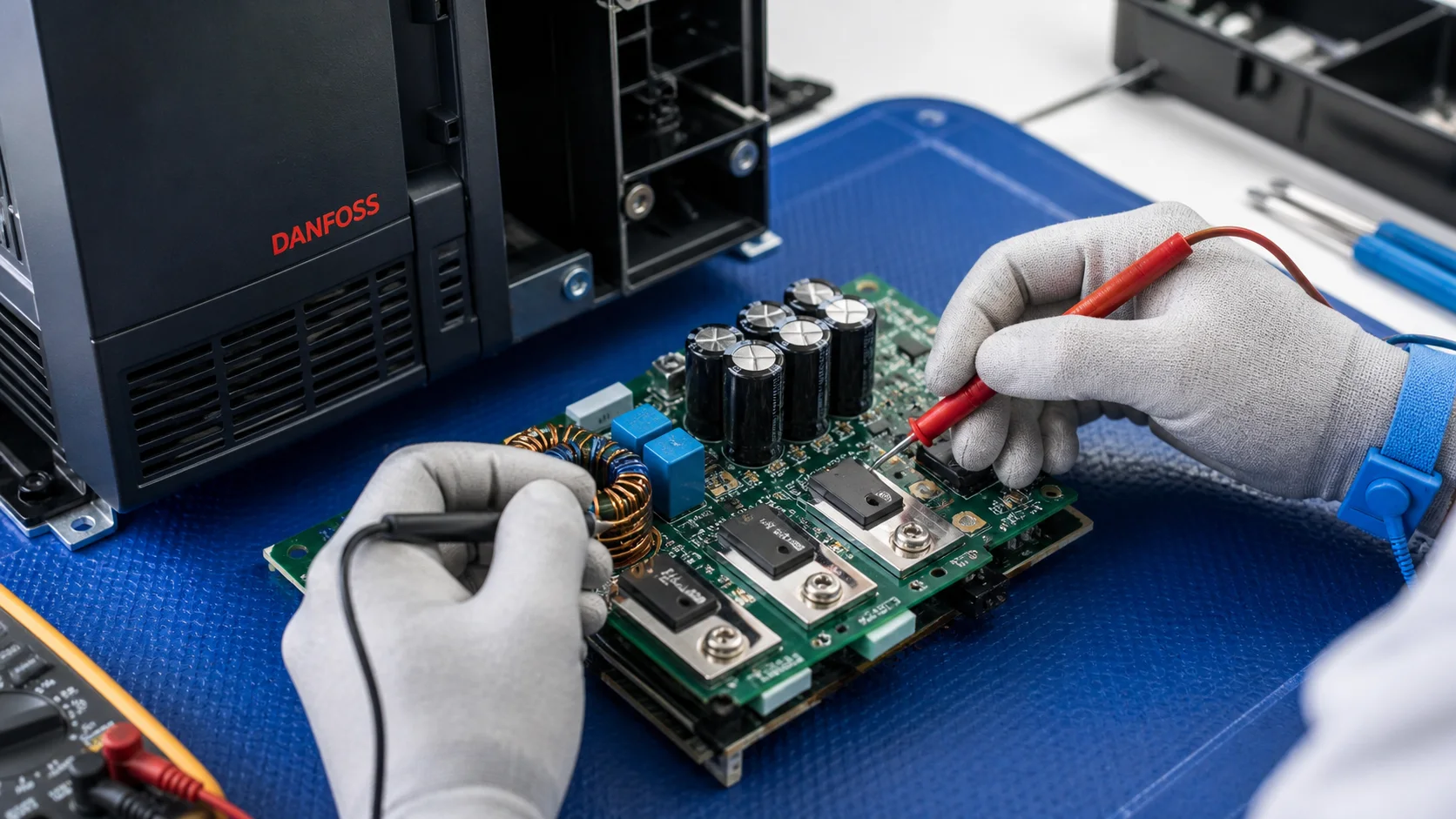 Đo kiểm bo công suất biến tần Danfoss trong môi trường chống tĩnh điện