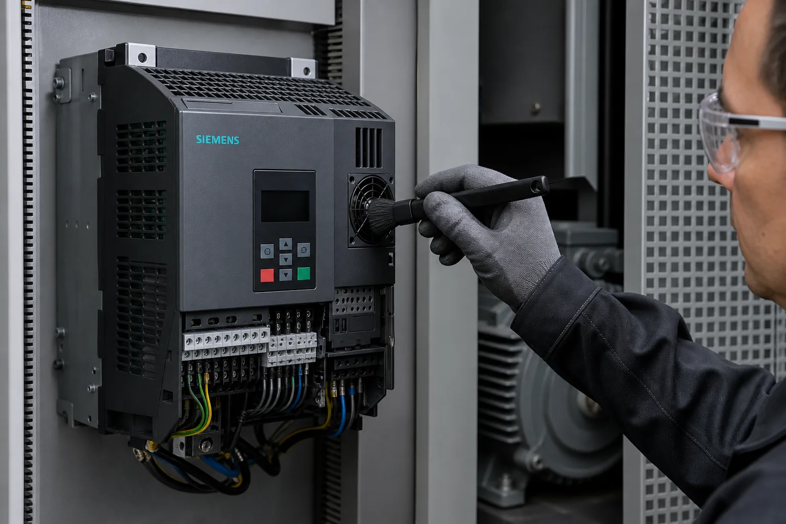 Kiểm tra terminal điều khiển và quạt làm mát biến tần Siemens
