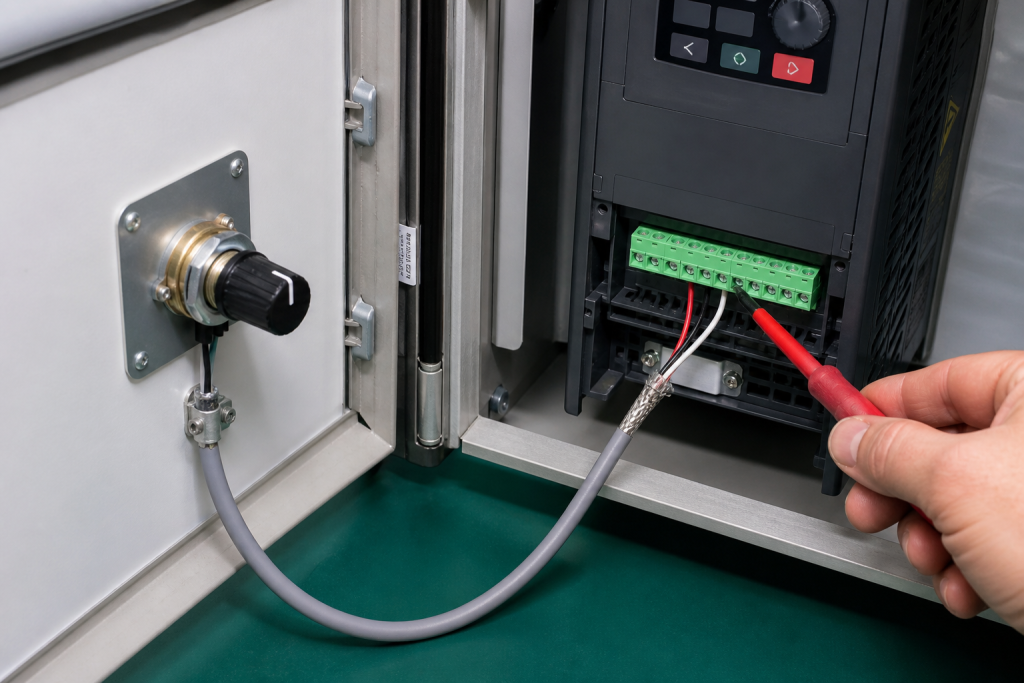 Đấu biến trở ngoài vào ngõ analog Delixi CDI-E102