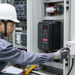 Kỹ thuật viên vận hành công tắc ngoài cho biến tần Delixi CDI-E102