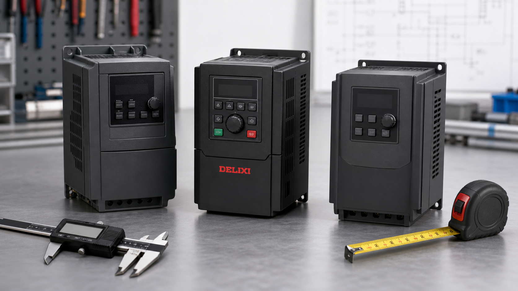 So sánh kích thước Delixi CDI-E102 với biến tần phổ thông