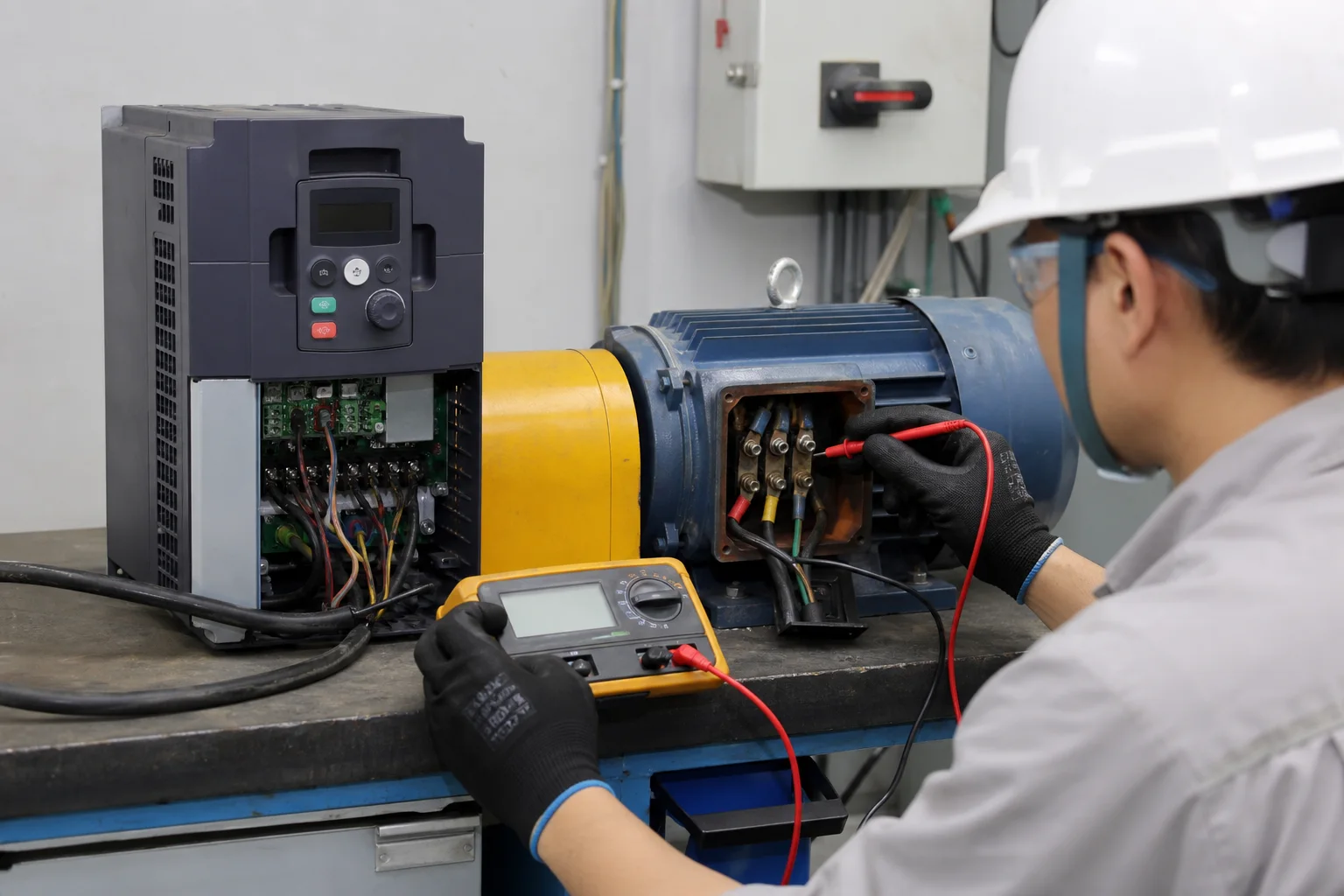 Kiểm tra đầu cáp và hộp cực động cơ có dấu hiệu hư hỏng