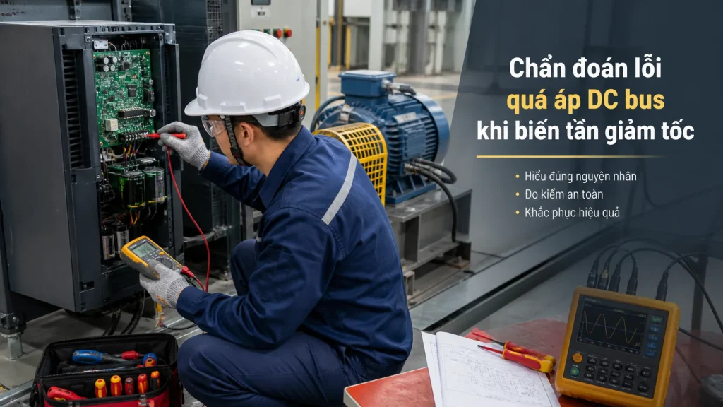 Kỹ thuật viên chẩn đoán quá áp khi hệ truyền động giảm tốc