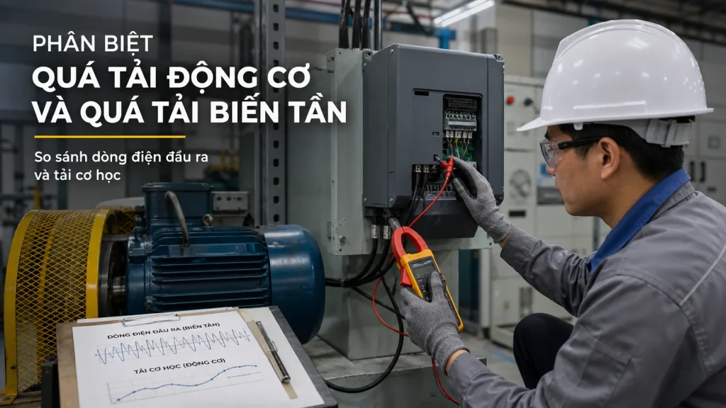 Kỹ thuật viên phân biệt quá tải động cơ và quá tải biến tần