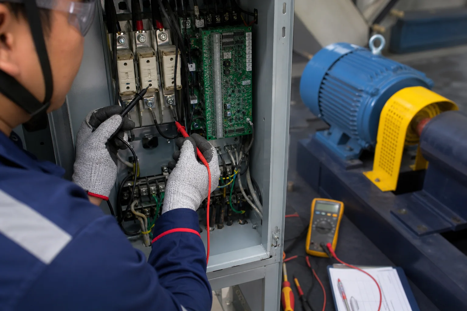 Kiểm tra cầu chì, contactor và mạch chỉnh lưu đầu vào