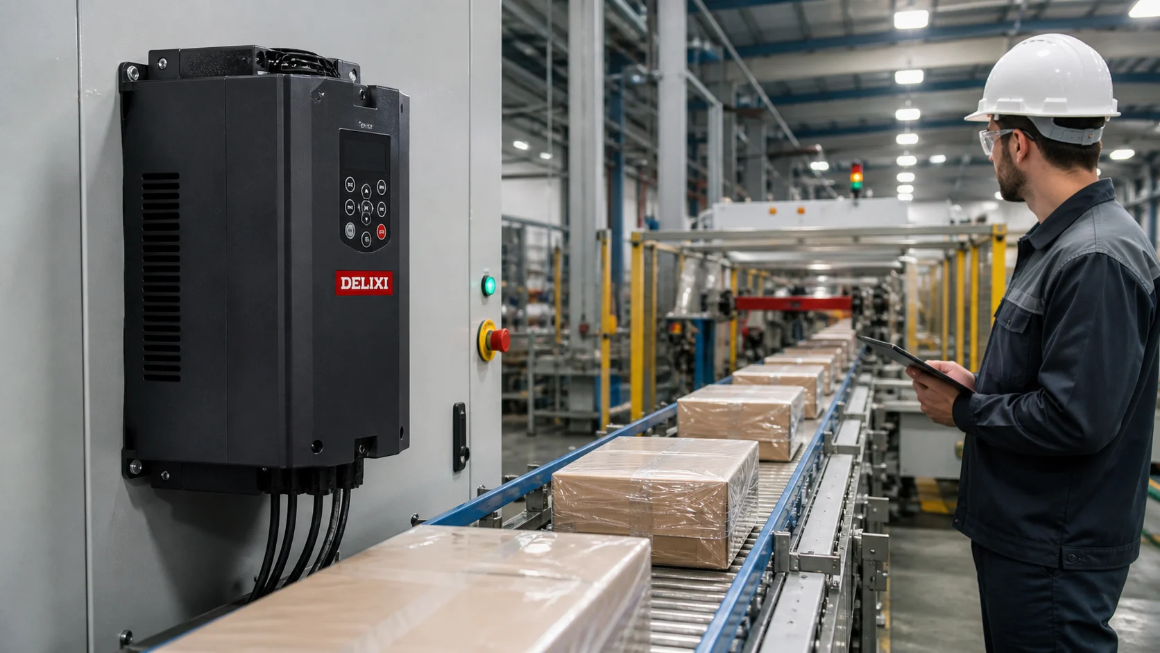 Biến tần Delixi điều khiển băng tải