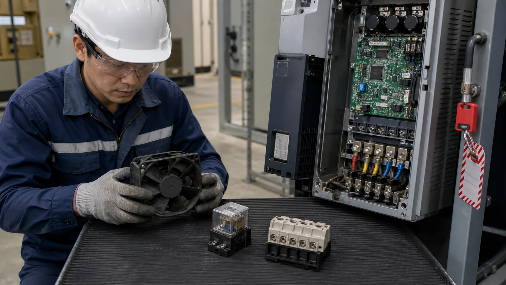 Đối chiếu tình trạng quạt, relay và terminal trước khi quyết định thay thế.