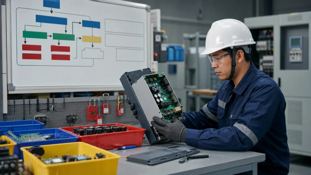 Thời gian sửa biến tần công nghiệp mất bao lâu? - hình minh họa kỹ thuật