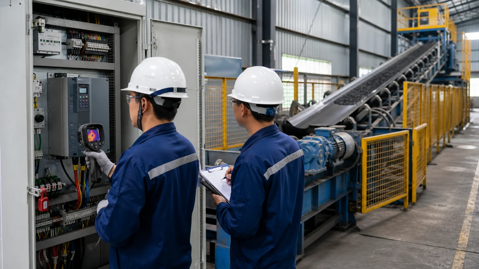 Giám sát rung động và nhiệt khi chạy thử hệ truyền động dưới tải thực tế.
