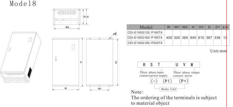 Biến tần CDI-E102G185/P200T4 3 phase 380V (185/200KW) - hình ảnh sản phẩm 1