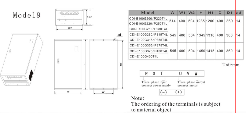 Biến tần CDI-E102G200/P220T4L 3 phase 380V (200/220KW) - hình ảnh sản phẩm 1